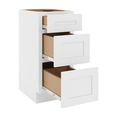 CNC Luxor 5-Piece White 15" W Vanity Drawer Base Cabinet