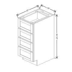 Wolf Classic Dartmouth 5-piece White Paint 15"W Vanity Drawer Base