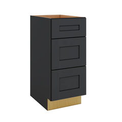 Modernform Cabinet Onyx Black Shaker 15" W X 34 1/2" H X 21" D Vanity Base with 3 Drawers