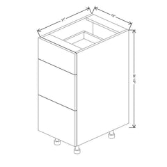 Fabuwood Ovela Catalina Ida 2 15" W X 34 1/2" H X 21" D 3 Drawer Vanity Base Cabinet