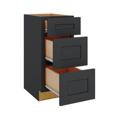 Modernform Cabinet Onyx Black Shaker 15" W X 34 1/2" H X 21" D Vanity Base with 3 Drawers