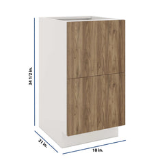 Modernform Cabinet Walnut 18" W X 34 1/2" H X 21" D Vanity Base with 2 Drawers