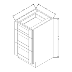 Fabuwood Allure Fusion Timber 18"W X 34 1/2"H Vanity Drawer Base