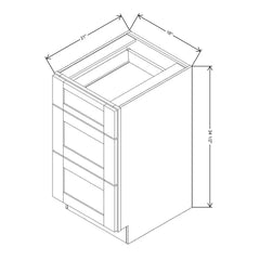 Fabuwood Allure Luna Timber 18"W X 34 1/2"H  Vanity Drawer Base