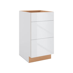 Modernform Cabinet Gloss White 18" W X 34 1/2" H X 21" D Vanity Base with 3 Drawers