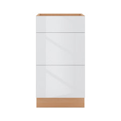 Modernform Cabinet Gloss White 18" W X 34 1/2" H X 21" D Vanity Base with 3 Drawers
