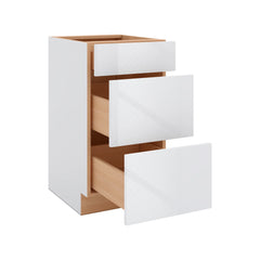 Modernform Cabinet Gloss White 18" W X 34 1/2" H X 21" D Vanity Base with 3 Drawers