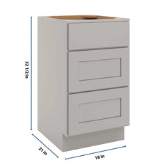 CNC Luxor Misty Grey 18" W Vanity Drawer Base Cabinet - Handicap Accessible