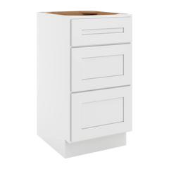 CNC Luxor 5-Piece White 18" W Vanity Drawer Base Cabinet