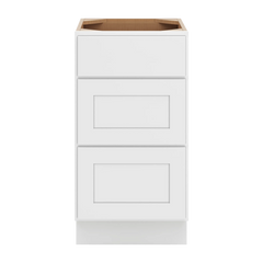 CNC Luxor White 18" W Vanity Drawer Base Cabinet