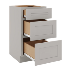 CNC Luxor 5-Piece Misty Grey 18" W Vanity Drawer Base Cabinet