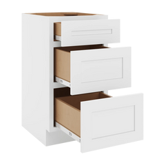 CNC Luxor 5-Piece White 18" W Vanity Drawer Base Cabinet