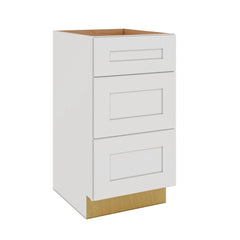 Modernform Cabinet White Shaker 18" W X 34 1/2" H X 21" D Vanity Base with 3 Drawers