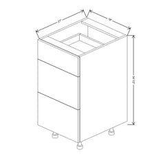 Fabuwood Ovela Catalina Rosales 3 18" W X 34 1/2" H X 21" D 3 Drawer Vanity Base Cabinet