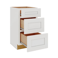 Modernform Cabinet White Shaker 18" W X 34 1/2" H X 21" D Vanity Base with 3 Drawers