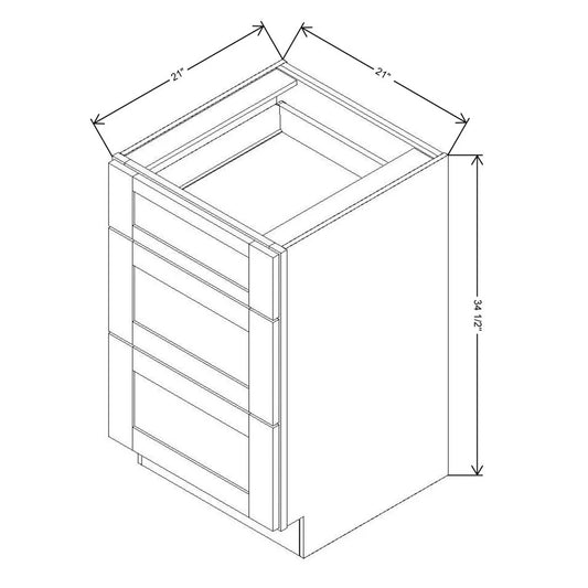 Fabuwood Allure Fusion Dove 21"W X 34 1/2"H  Vanity Drawer Base