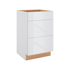 Modernform Cabinet Gloss White 21" W X 34 1/2" H X 21" D Vanity Base with 3 Drawers