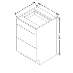 CNC Luxor Espresso 21" W Vanity Drawer Base Cabinet