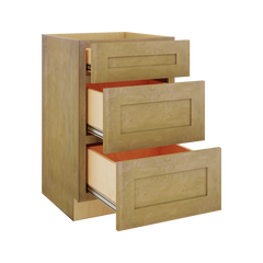 Modernform Cabinet Natural Shaker 21" W X 34 1/2" H X 21" D Vanity Base with 3 Drawers