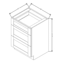 Fabuwood Allure Echo Hunter Green 24" W X 34 1/2" H X 21" D Vanity Drawer Base Cabinet