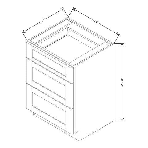 Fabuwood Allure Luna Timber 24"W X 34 1/2"H  Vanity Drawer Base
