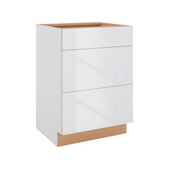 Modernform Cabinet Gloss White 24" W X 34 1/2" H X 21" D Vanity Base with 3 Drawers