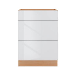 Modernform Cabinet Gloss White 24" W X 34 1/2" H X 21" D Vanity Base with 3 Drawers