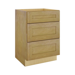 Modernform Cabinet Natural Shaker 24" W X 34 1/2" H X 21" D Vanity Base with 3 Drawers