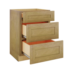 Modernform Cabinet Natural Shaker 24" W X 34 1/2" H X 21" D Vanity Base with 3 Drawers