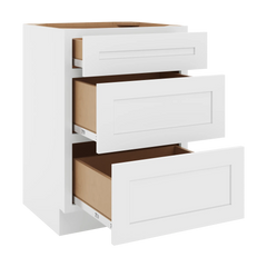 CNC Luxor 5-Piece White 24" W Vanity Drawer Base Cabinet