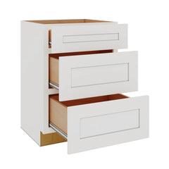 Modernform Cabinet White Shaker 24" W X 34 1/2" H X 21" D Vanity Base with 3 Drawers