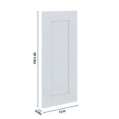 J&K White Shaker S8 Vanity Drawer Front 12" W x 28 1/2" H