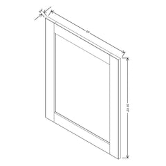 J&K Almond S2 Vanity Drawer Front 24" W x 28 1/2" H