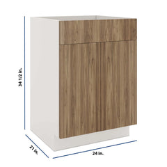Modernform Cabinet Walnut 24" W X 34 1/2" H X 21" D Vanity Sink Base 2 Doors/1 False Front