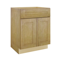 Modernform Cabinet Natural Shaker 27" W X 34 1/2" H X 21" D Sink Base 2 Doors/1 False Front