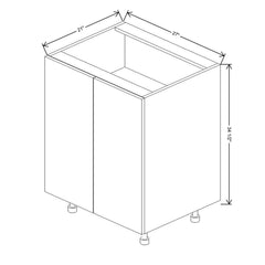 Fabuwood Ovela Catalina Ida 1 27" W X 34 1/2" H X 21" D Full Height Double Door Vanity Sink Base Cabinet