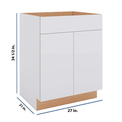 Modernform Cabinet Matte White 27" W X 34 1/2" H X 21" D Vanity Sink Base 2 Doors/1 False Front