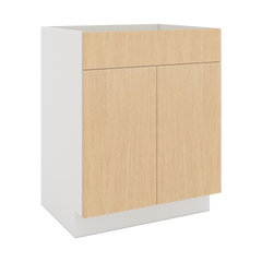 Modernform Cabinet Natural Oak 27" W X 34 1/2" H X 21" D Vanity Sink Base 2 Doors/1 False Front