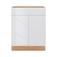 Modernform Cabinet Gloss White 27" W X 34 1/2" H X 21" D Vanity Sink Base 2 Doors/1 False Front