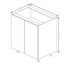Fabuwood Ovela Catalina Grigio Gloss 30" W X 34 1/2" H X 21" D Full Height Double Door Vanity Sink Base Cabinet