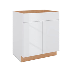 Modernform Cabinet Gloss White 30" W X 34 1/2" H X 21" D Vanity Sink Base 2 Doors/1 False Front