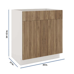 Modernform Cabinet Walnut 30" W X 34 1/2" H X 21" D Vanity Sink Base 2 Doors/1 False Front