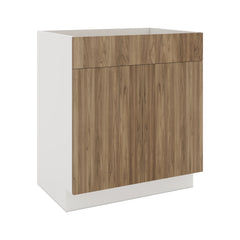 Modernform Cabinet Walnut 30" W X 34 1/2" H X 21" D Vanity Sink Base 2 Doors/1 False Front