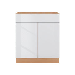 Modernform Cabinet Gloss White 30" W X 34 1/2" H X 21" D Vanity Sink Base 2 Doors/1 False Front