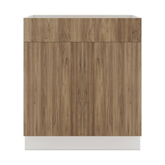 Modernform Cabinet Walnut 30" W X 34 1/2" H X 21" D Vanity Sink Base 2 Doors/1 False Front