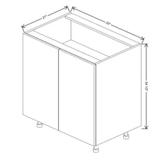 Fabuwood Ovela Catalina Carbone Matte 33" W X 34 1/2" H X 21" D Full Height Double Door Vanity Sink Base Cabinet