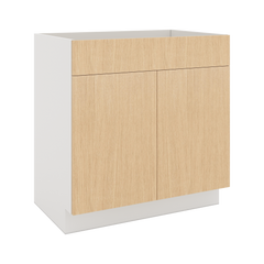 Modernform Cabinet Natural Oak 33" W X 34 1/2" H X 21" D Vanity Sink Base 2 Doors/1 False Front