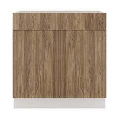 Modernform Cabinet Walnut 33" W X 34 1/2" H X 21" D Vanity Sink Base 2 Doors/1 False Front