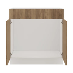 Modernform Cabinet Walnut 33" W X 34 1/2" H X 21" D Vanity Sink Base 2 Doors/1 False Front
