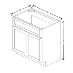Wolf Classic Dartmouth White Paint 33"W Vanity Sink Base